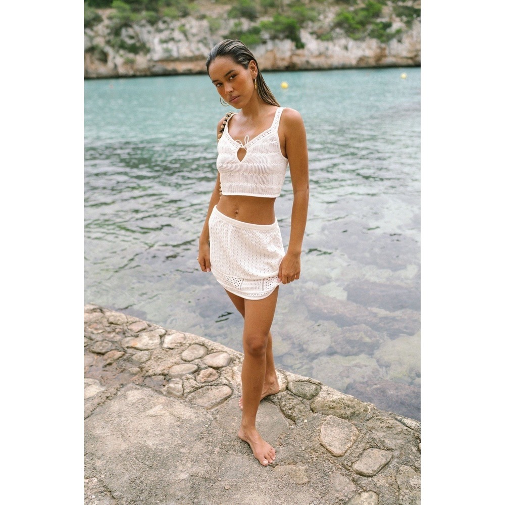 NWT Tigerlily Serena Gigi Croptop Knit White Ivory Crochet Sz 10 Boho‎ $99